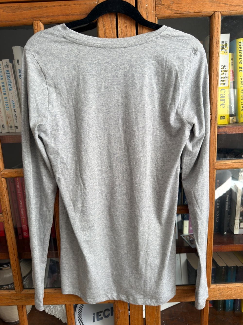COS Grey Cotton Stretch Long Sleeve Thumbhole Top Size M - Picture 7 of 7